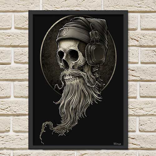 Quadro Decorativo - Barbershop cranio DJ